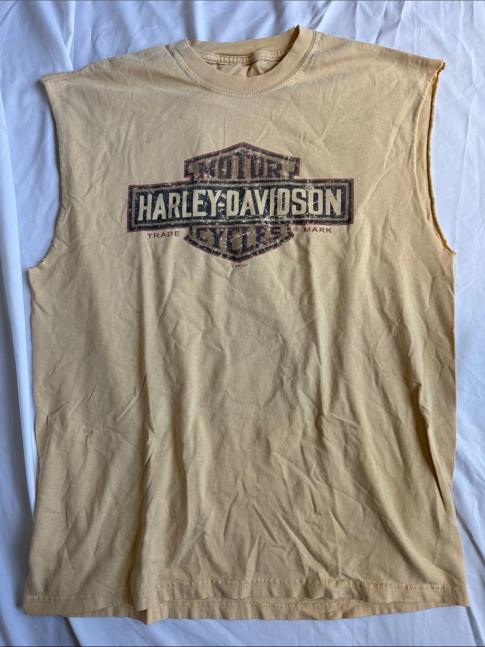 Harley-Davidson 2007 Yellow Sleeveless Logo Tee